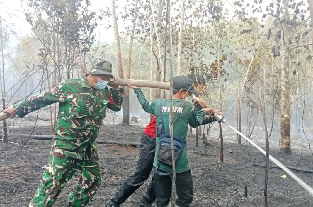 Danramil Nanga Pinoh Apresiasi Tim Gabungan Saat Titik Karhutla Mulai Menurun