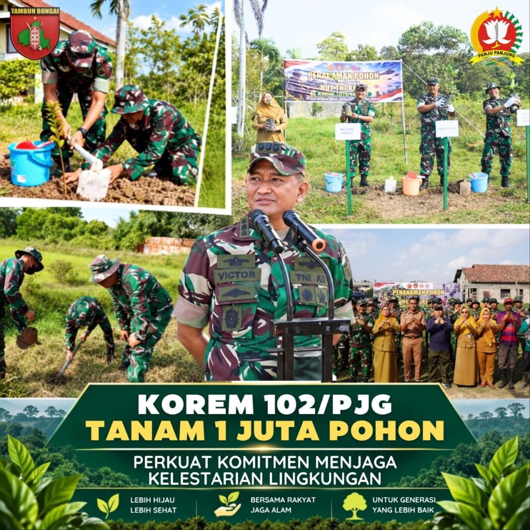 Investasi Lingkungan: Korem 102/Pjg Hijaukan Baamang Hulu Melalui Gerakan Menanam Pohon