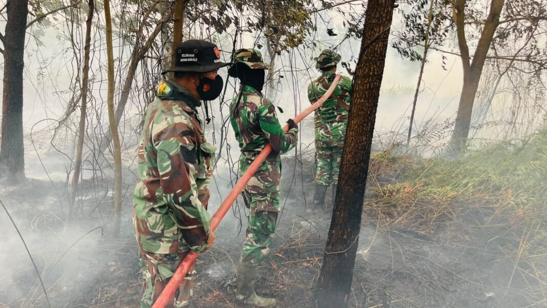Tim Kodim 1015/Sampit Hadapi Karhutla dengan Sigap