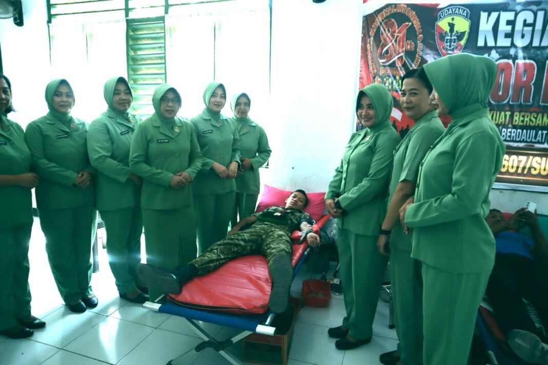Aksi Sosial Persit KCK Cabang XXVI Dim Sumbawa: Donor Darah HUT TNI