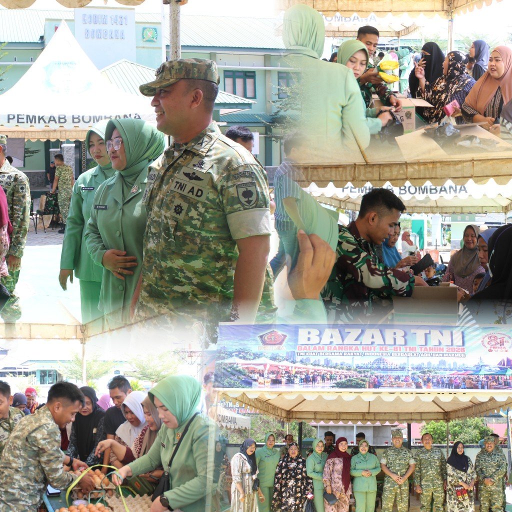 Kodim Bombana Adakan Bazar Sembako, Sambut HUT ke-81 TNI