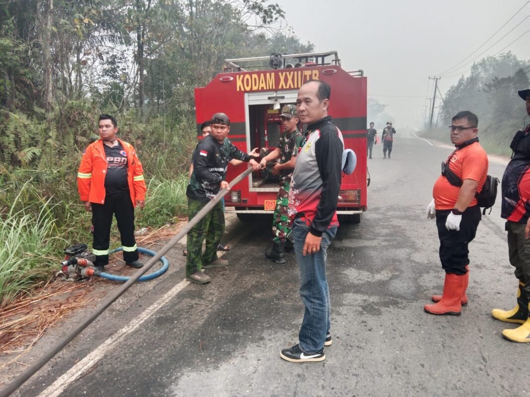 SINERGI ANTARA KODIM 1018/GMS, POLRES, BPBD DAN MPA DALAM MENANGANI KARHUTLA
