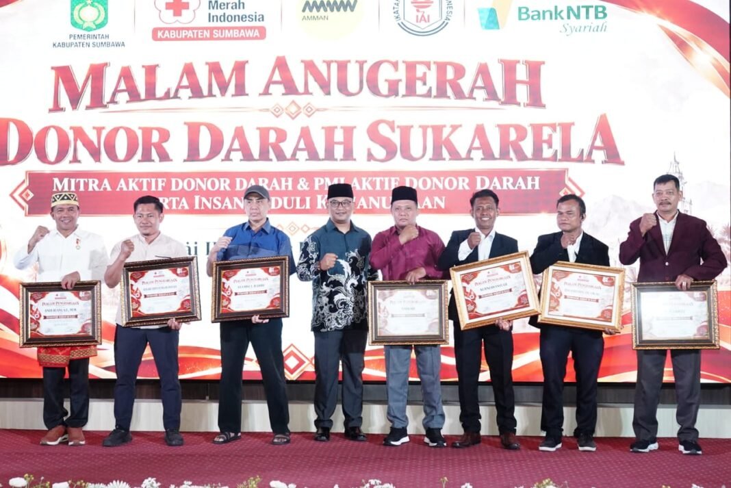 Penghargaan PMI untuk Kodim 1607/Sumbawa dalam Malam Anugerah 2026