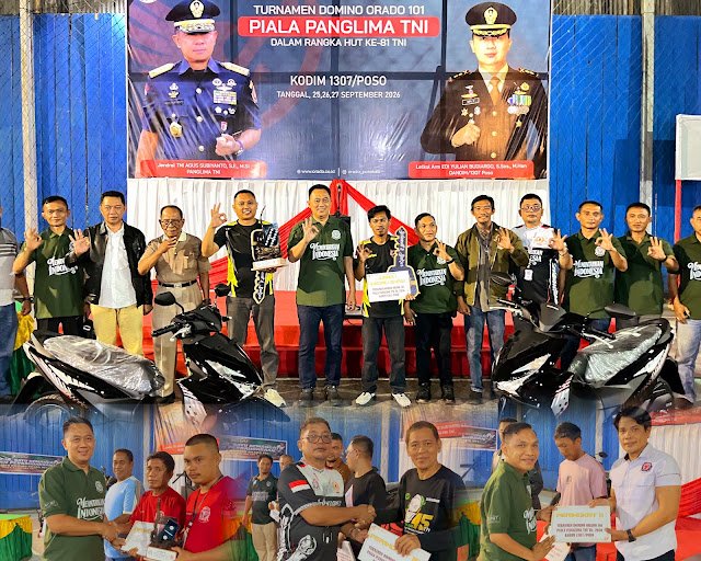 Turnamen Domino Orado 101 Ditutup oleh Dandim 1307/Poso