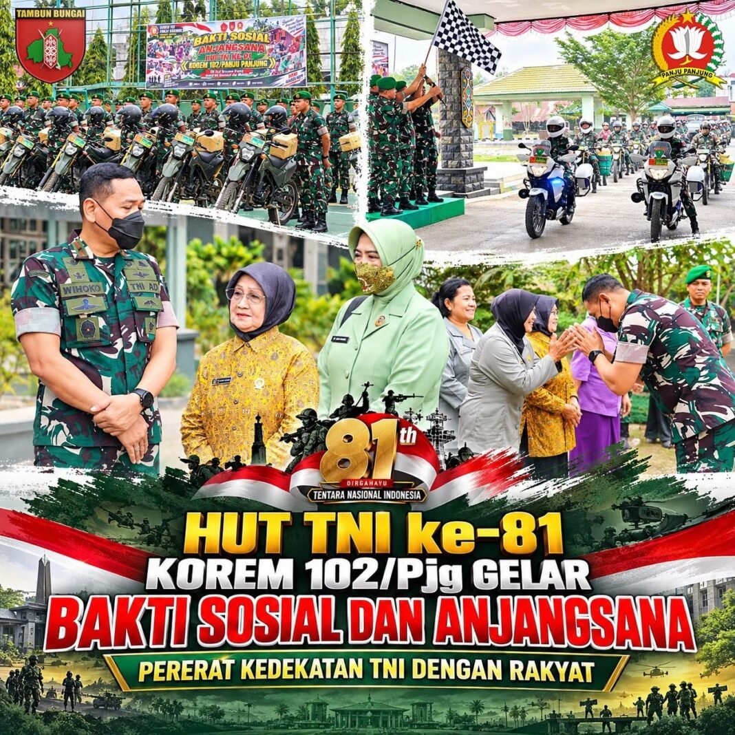 Kegiatan Bakti Sosial HUT TNI ke-81 oleh Korem 102/Pjg Perkuat Hubungan dengan Masyarakat