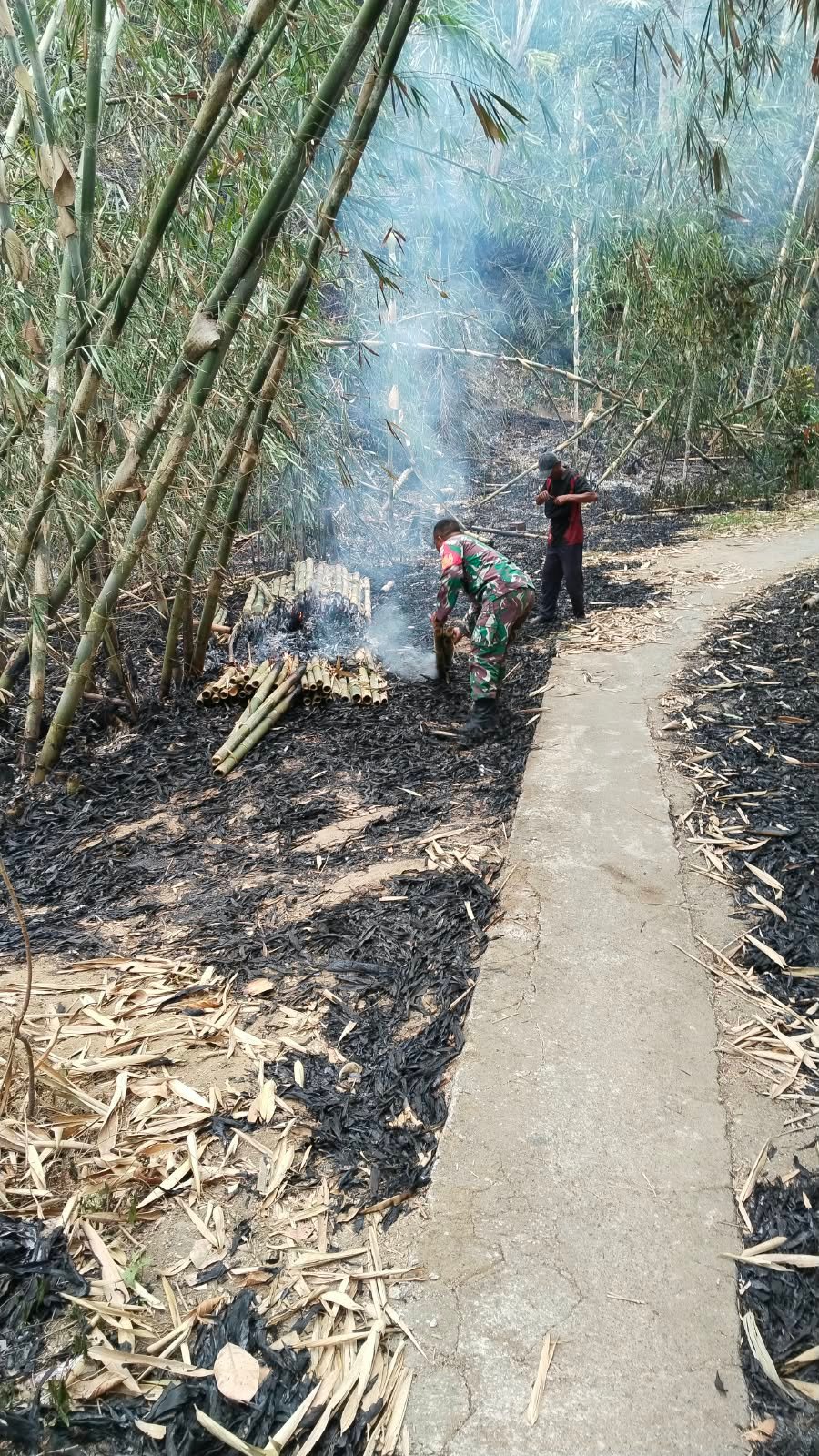 Kebakaran Kebun di Jehem: Respons Cepat Babinsa dan Warga