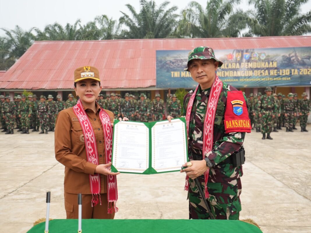 Bupati Landak Resmikan TMMD 130, 150 Personel Bantu Desa Amboyo Selatan