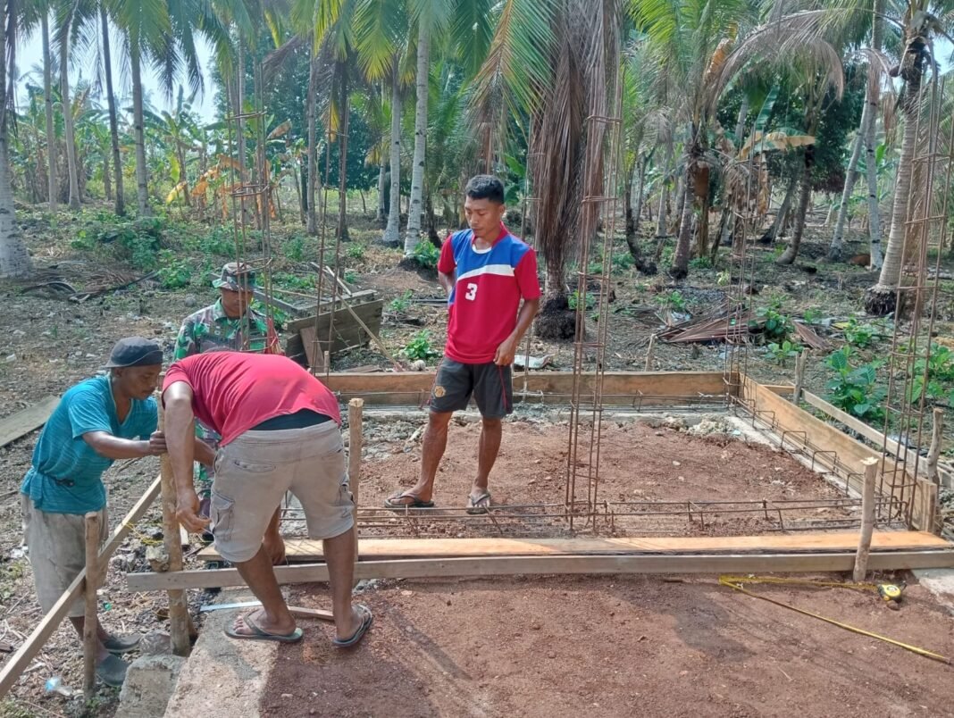 Satgas TMMD ke-130 Kodim 1512/Weda Bangun Fasilitas Wudhu di Kacepi
