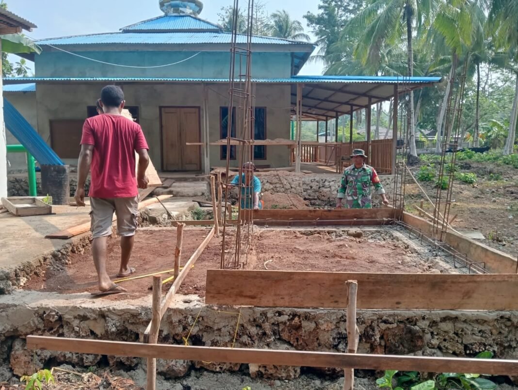 Komitmen Satgas TMMD Kodim 1512/Weda dalam Pembangunan Bak Wudhu